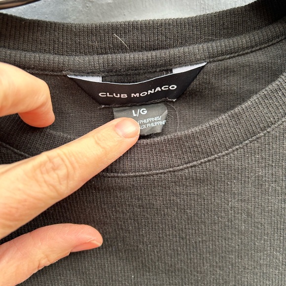 Club Monaco Ribbed Long Sleeved Tee, Large - Picture 4 of 8